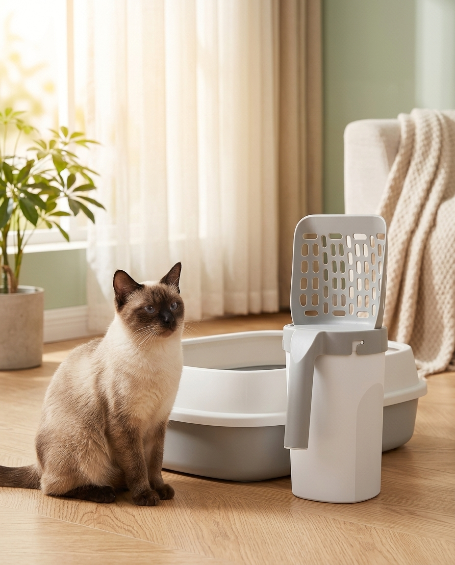 Litova litter scooper in use