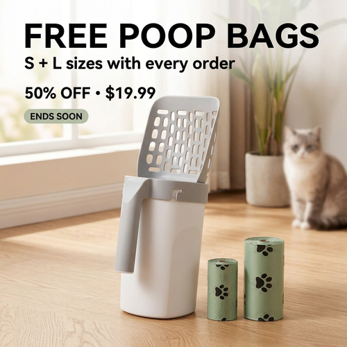 The Litova™ 2-in-1 No-Touch Cat Litter Scooper & Bag Bin
